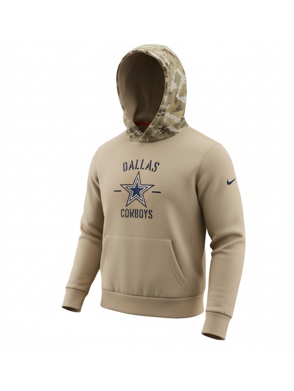 Nike NFL Dallas Cowboys Salute to Service Desert Camo Hoodie Tan Men's L Dri-FIT